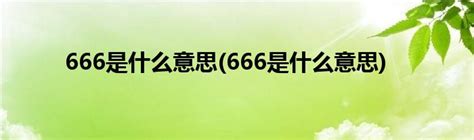 666 意思